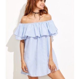 ZARA OFF THE SHOULDER RUFFLE DRESS